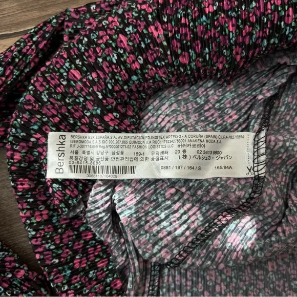 Bershka Long Sleeve Dainty Floral Print Pleated Mini Dress Size Small - Picture 9 of 14